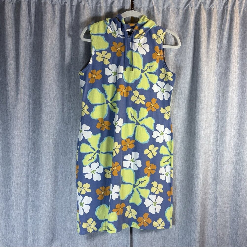 Liz Claiborne Blue Floral Hooded Mini Dress